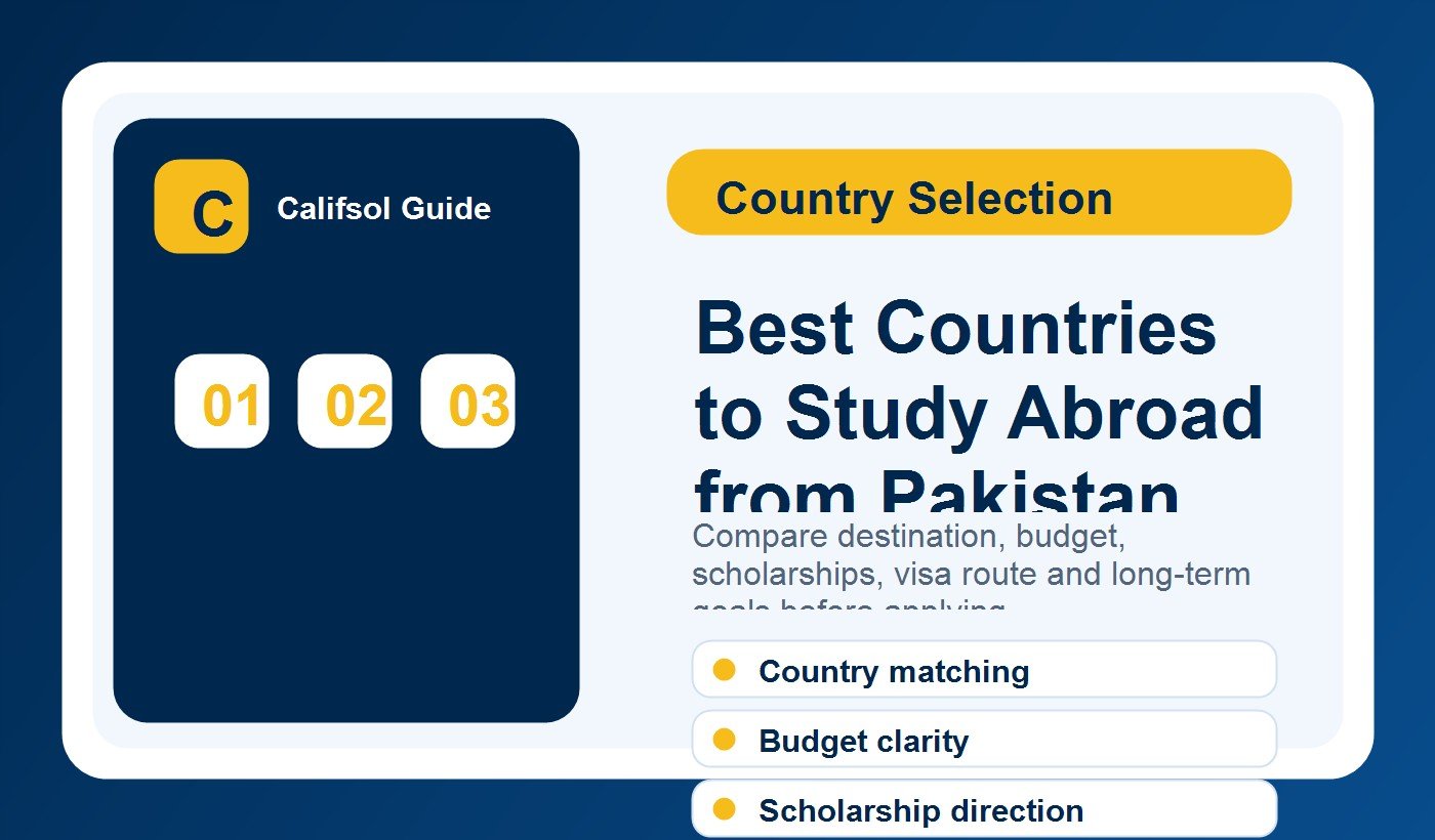 Pakistani students comparing study abroad countries with university and visa options