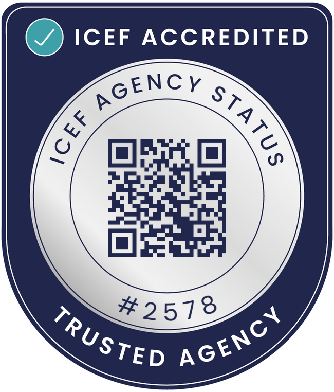 Califsol ICEF Agency Status badge, IAS number 2578