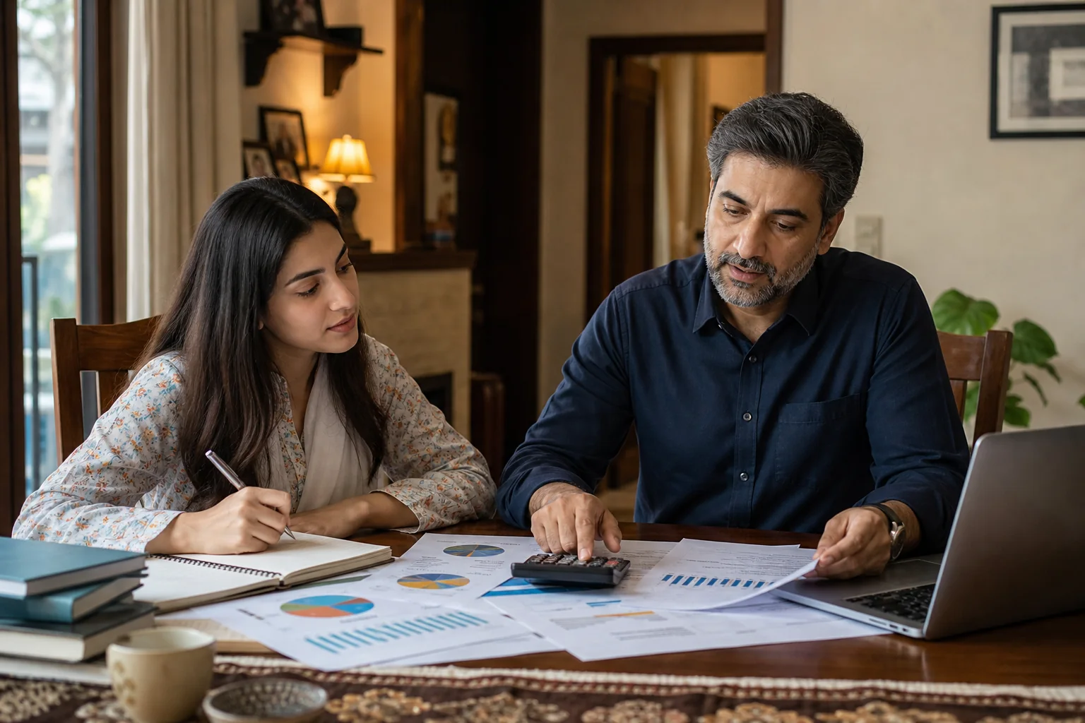 Pakistani family preparing a practical overseas study budget