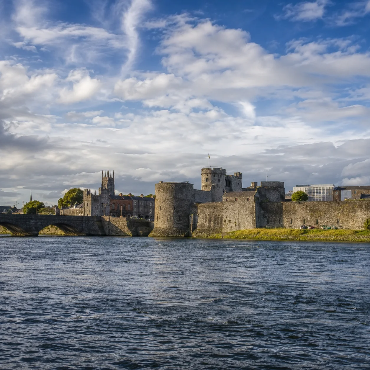 King John's Castle beside the River Shannon in Limerick, Ireland