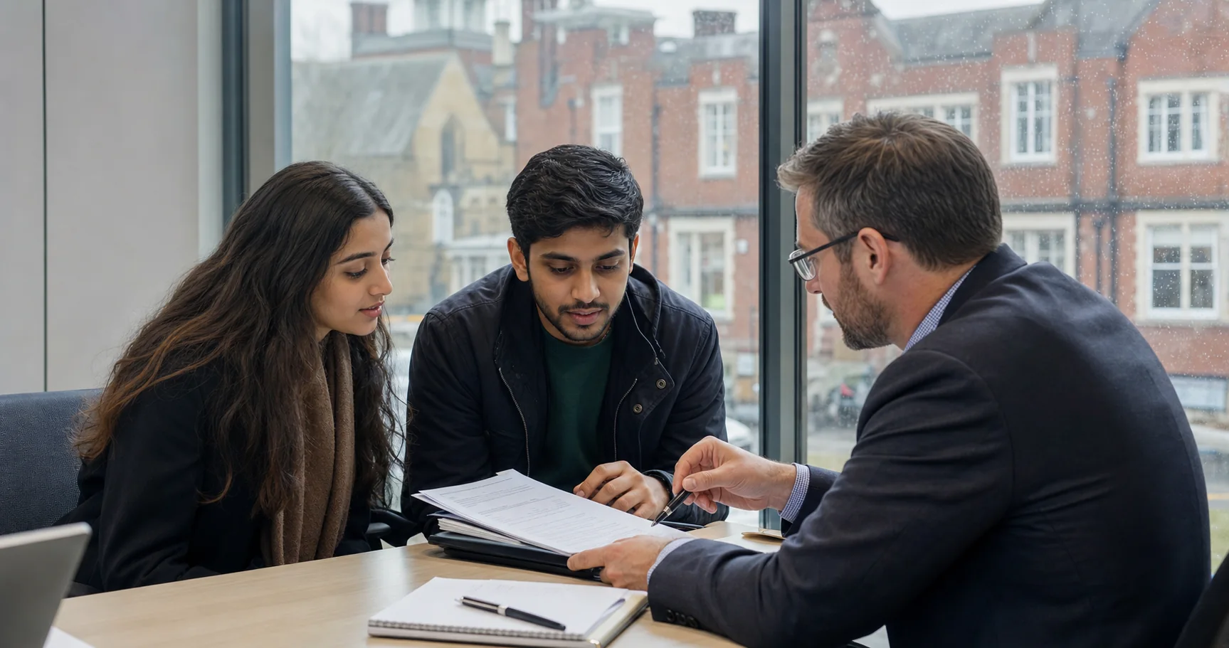 Pakistani students reviewing UK admission and CAS planning with an adviser