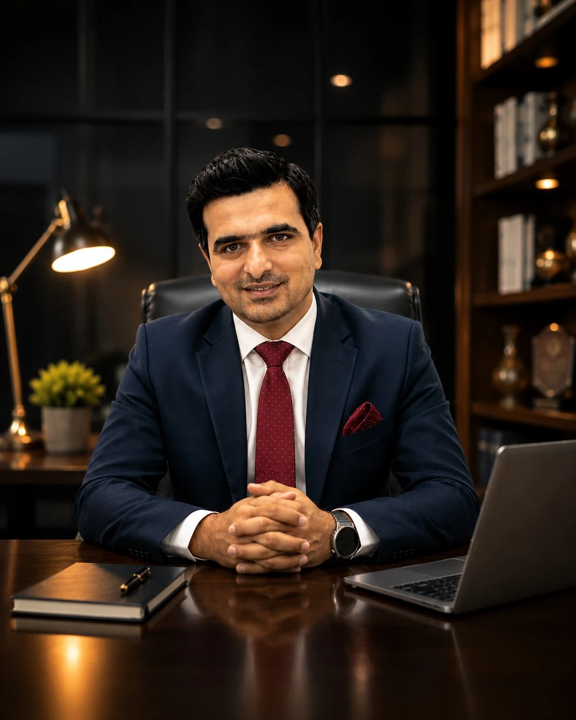 Muhammad Waqas, Founder and CEO of Califsol Consultants, seated in his office